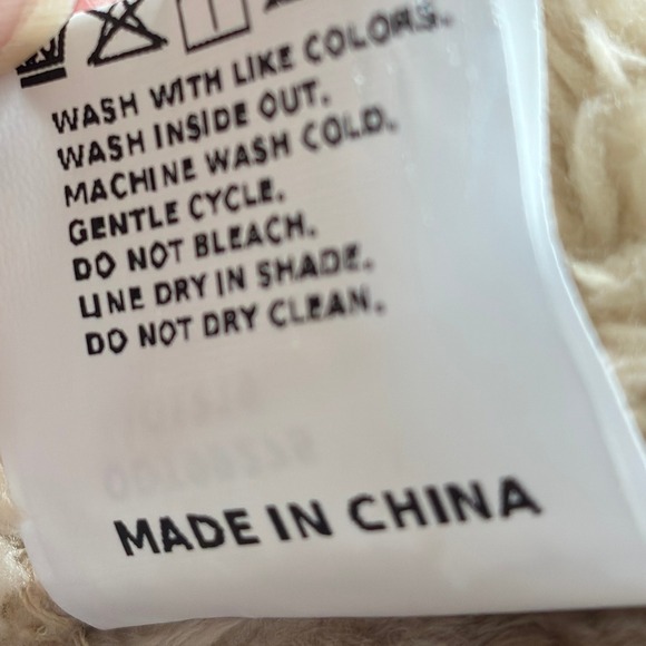 CHICME‎ Cozy Fleece Teddy Coat Hooded Beige Button Front Oversized Women M - Picture 12 of 14